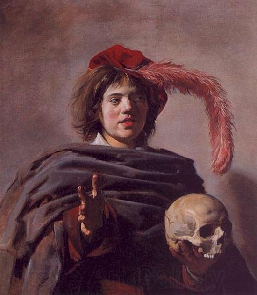 Frans Hals Portrait of a Young Man with a Skull Norge oil painting art